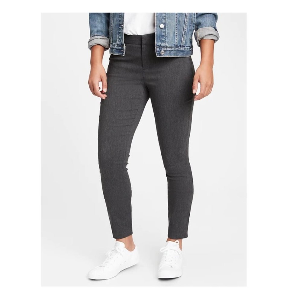 NWT Lands End Womens Mid Rise Straight Leg Chino Pants Gray Size 2 26/27W $80